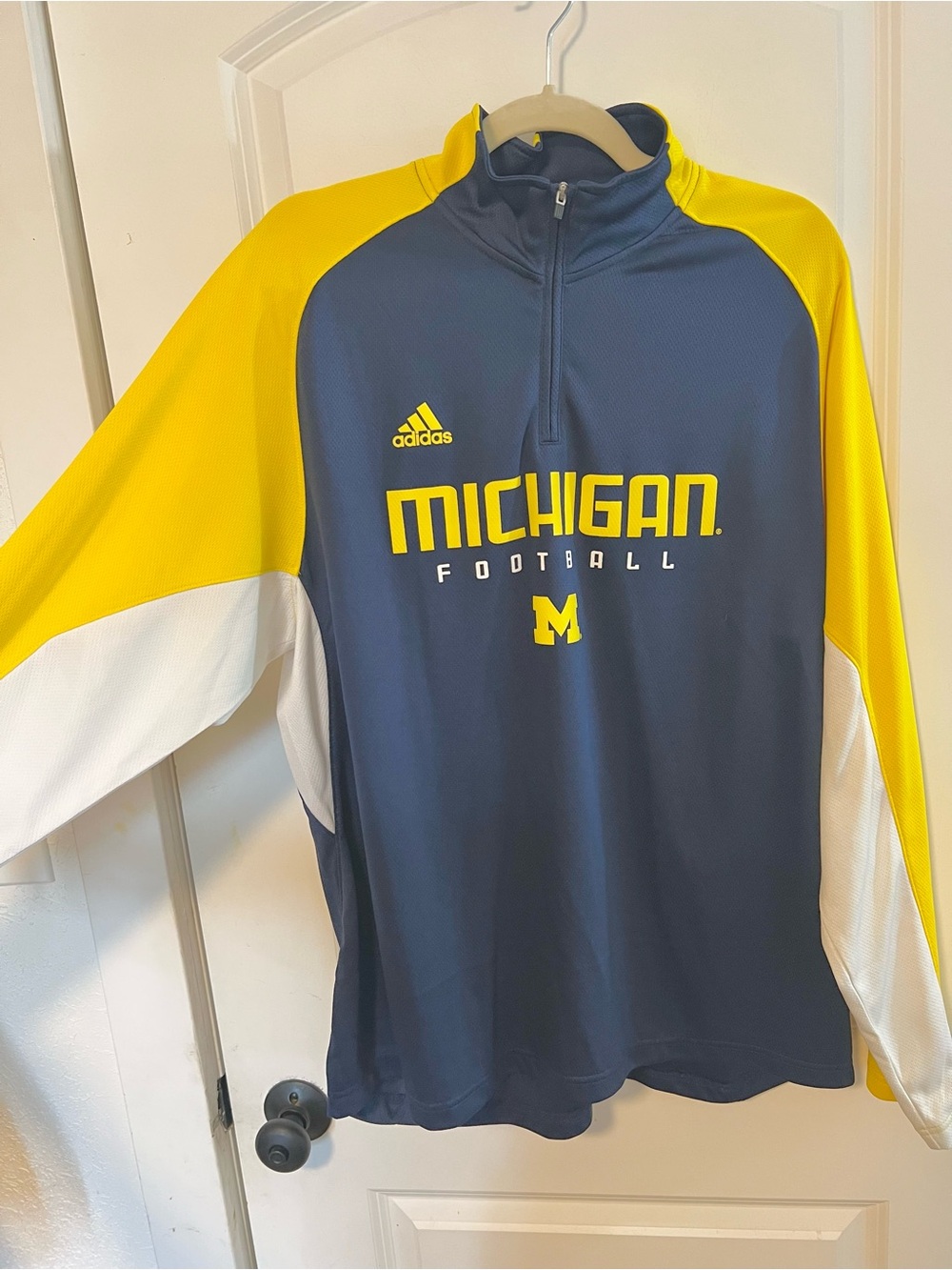 Adidas University of Michigan Football Climalite Half Zip Jacket